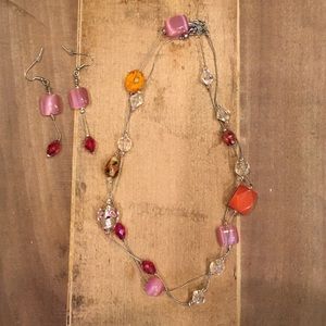 Pretty in pink necklace and earrings